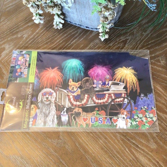 Briarwood Lane Patriotic Dog July 4th Fireworks Magnetic Mailbox Cover-Standard - Picture 6 of 7